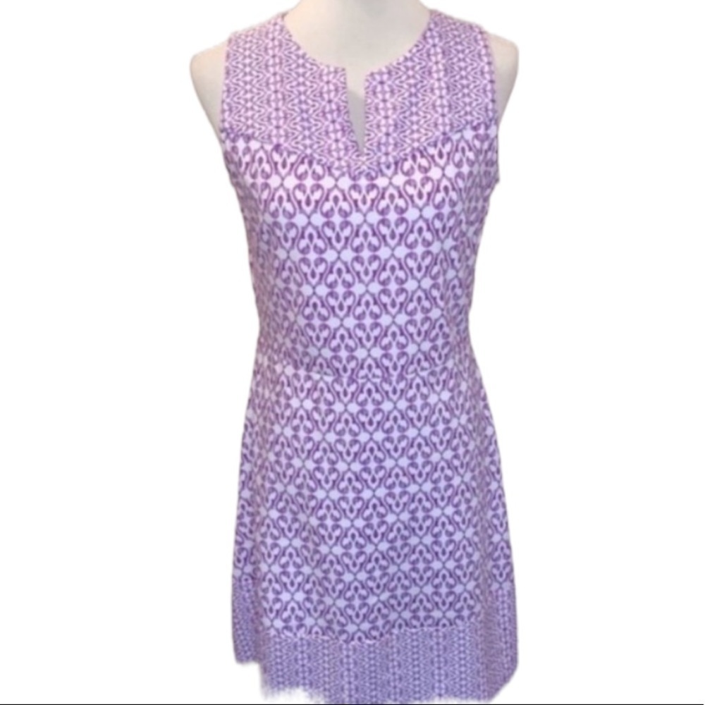 J. McLaughlin Lavender and White Patterned Mini Dress